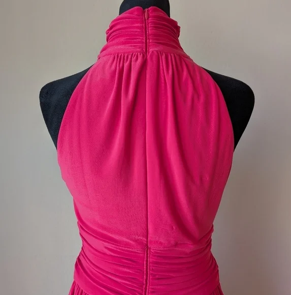 Eliza J High Neck Sleeveless Long Dress in Coral Pink Size 4 - Picture 9 of 14